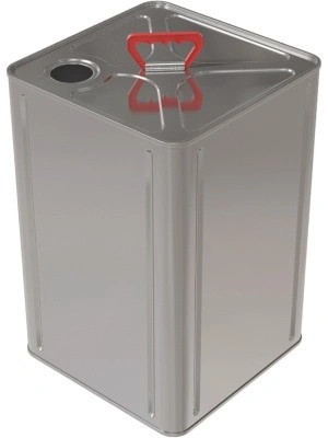 Канистра металл 18л квадратная с ручкой пластик с отверстием под берикап 42мм, арт. КМ-18н без берикапа 42мм, код: 12907