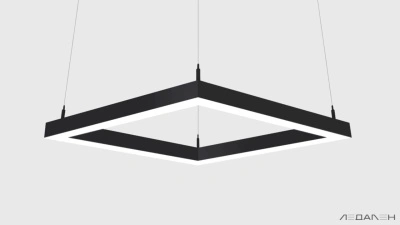 Ромбообразный светильник ROMBO 6000K 96W, корпус черный