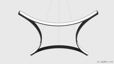 Ромбообразный светильник ROMBO STAR 6000K 96W, корпус черный