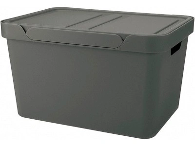 Ящик для хранения 380х276х220, объем 18, серый, код:22926