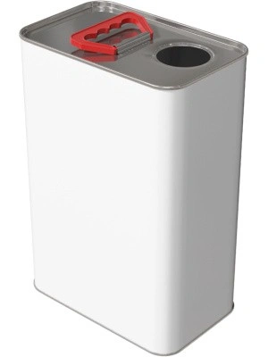 Канистра металл 4л. прямоугольная, с ручкой пластик, с отверстием под берикап 42мм, арт. КМ-4б без берикапа 42мм, код: 28831