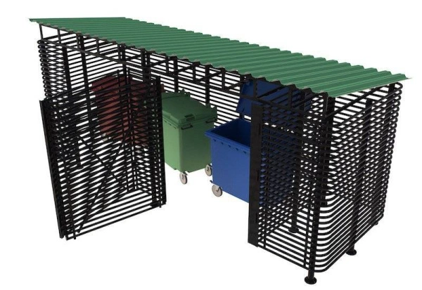 Контейнерная площадка для ТБО «МАФ - 5» (с хозблоком) 6,0 м (3 контейнера)