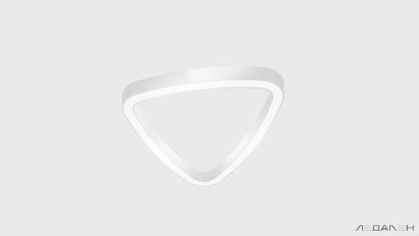 Треугольный подвесной светильник TRIANGOLO SOFT PRO M 4000K 53W, корпус черный