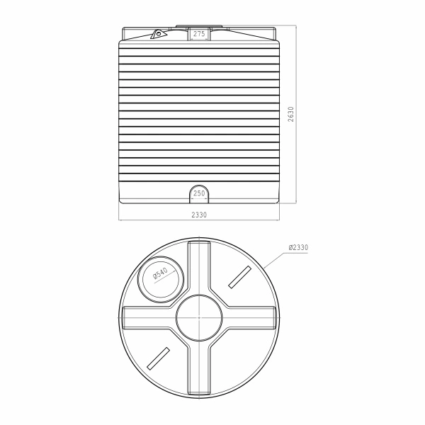 Емкость вертикальная 10000л усиленная