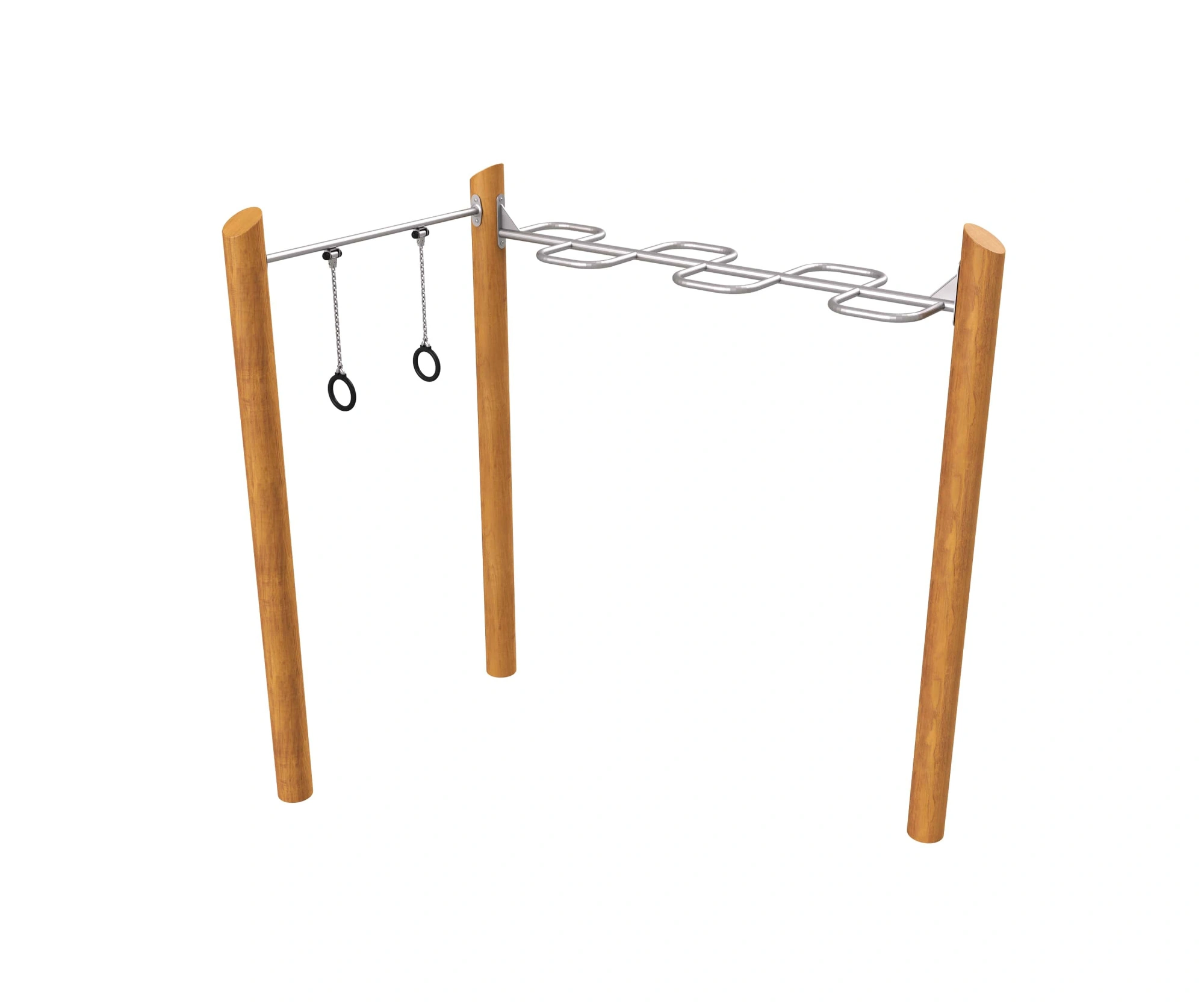 Воркаут ЭКО-8 «Рукоход ЗигЗаг + кольца»