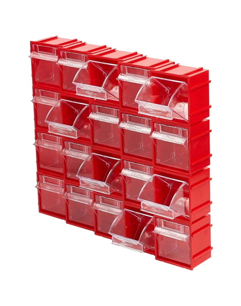 Короб откидной Стелла-техник Single-101 красный, прозрачный