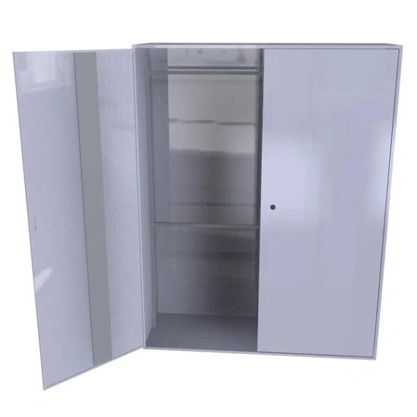 Шкаф для хранения бронежилетов с внутренней стойкой 1800x1400x600 мм Светло-серый