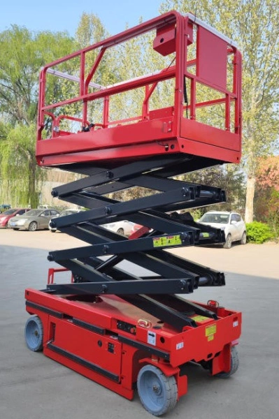 Подъемник ножничный самоходный с выдвижной платформой 320 кг 11,8/13,8 м TOR AMSL1214 DC аккумуляторный