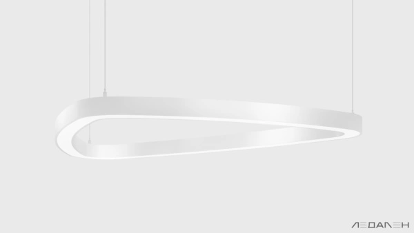 Треугольный подвесной светильник TRIANGOLO SOFT PRO M 4000K 90W, корпус черный