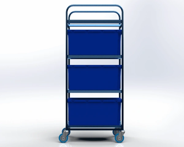 Тележка платформенная трехъярусная, 4 колеса 125 мм