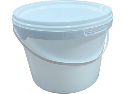 Ведро 1,5л круглое, с пластиковой ручкой, с белой крышкой, код: 36320