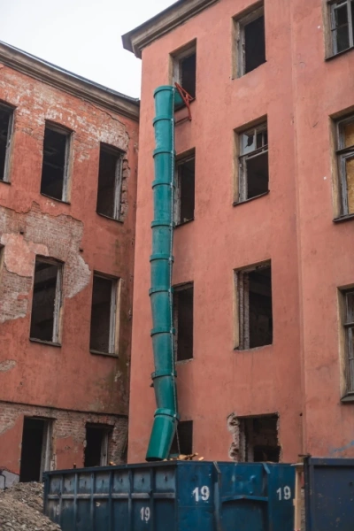 Мусоросброс секция приёмная зеленый без цепей 